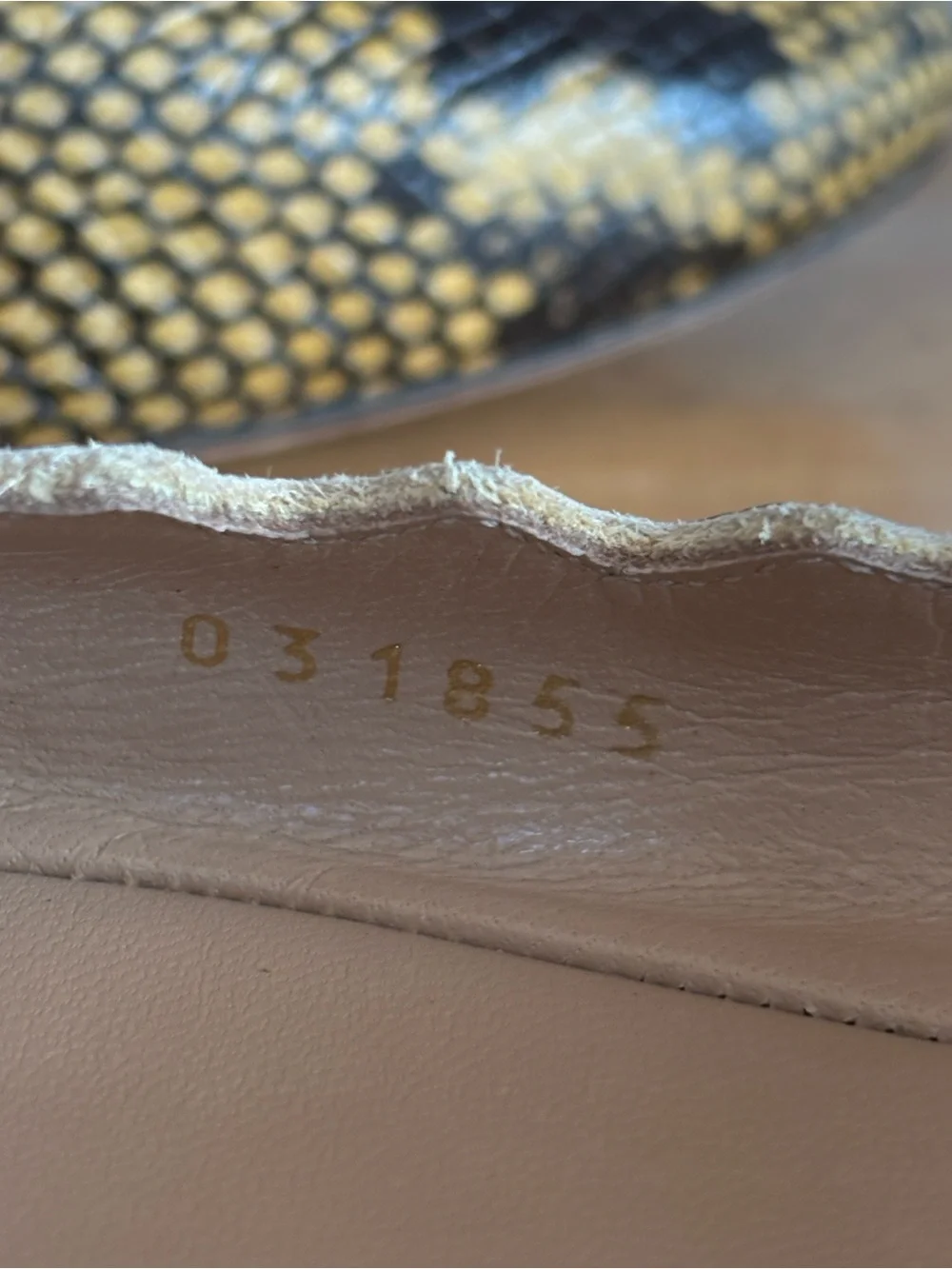 Chloé Lauren Scalloped Snake Print Ballet Flats Yellow Black Leather Designer